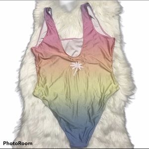Forever 21+ Bathing Swim Suit Rainbow Ombré